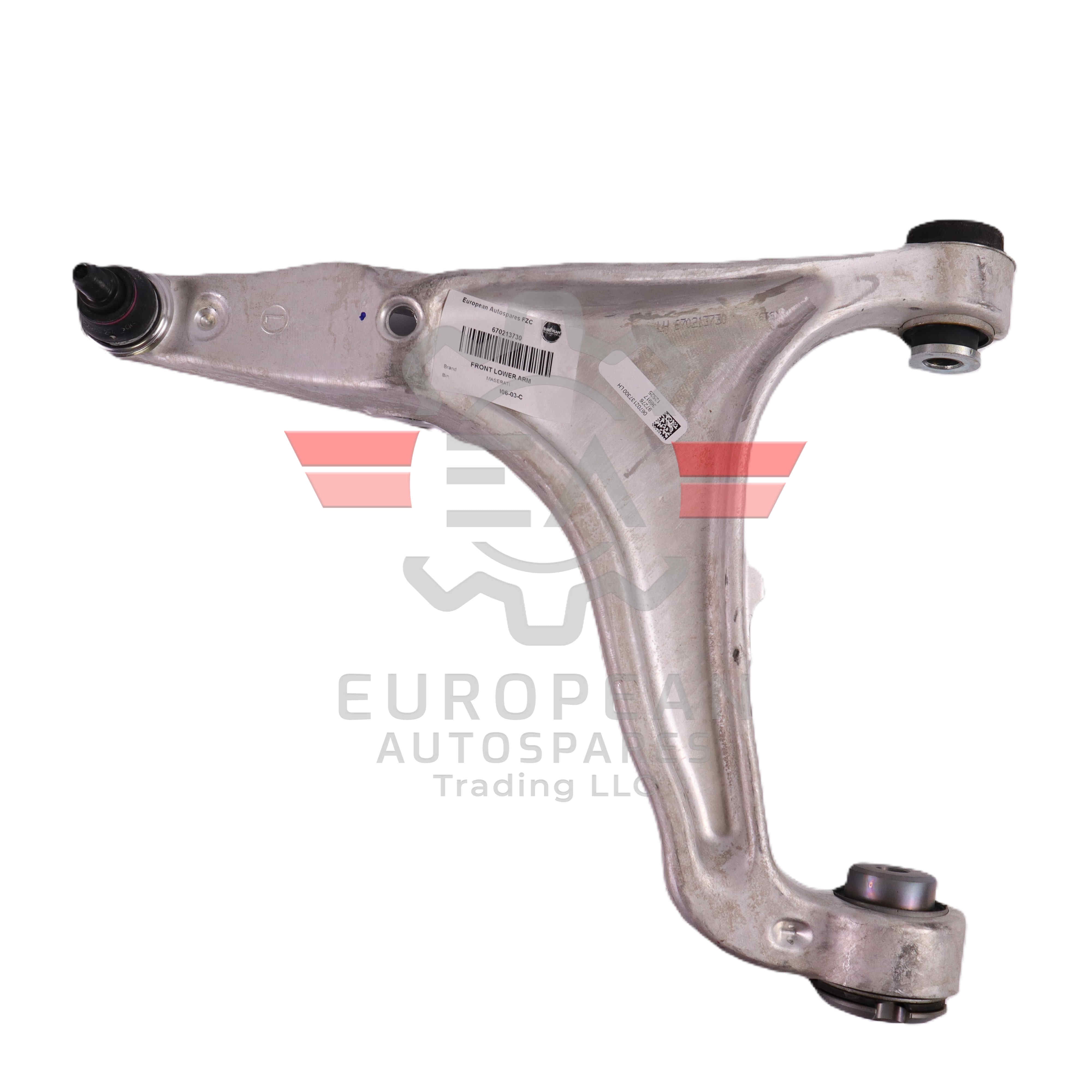 Genuine Maserati LH Front Lower Arm 670213730 European Autospares Trading LLC