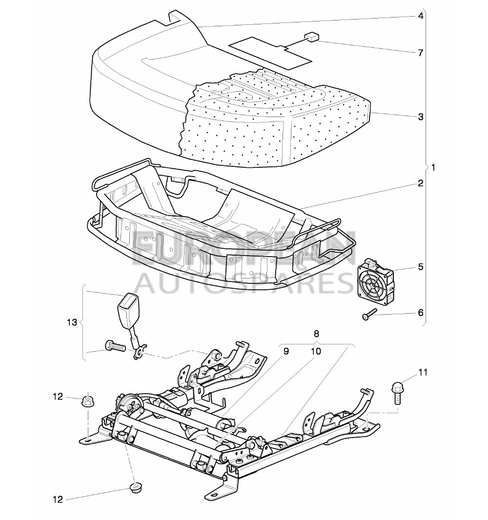 3D5885111G-Bentley SEAT FRAME (ELECTRICALLY 