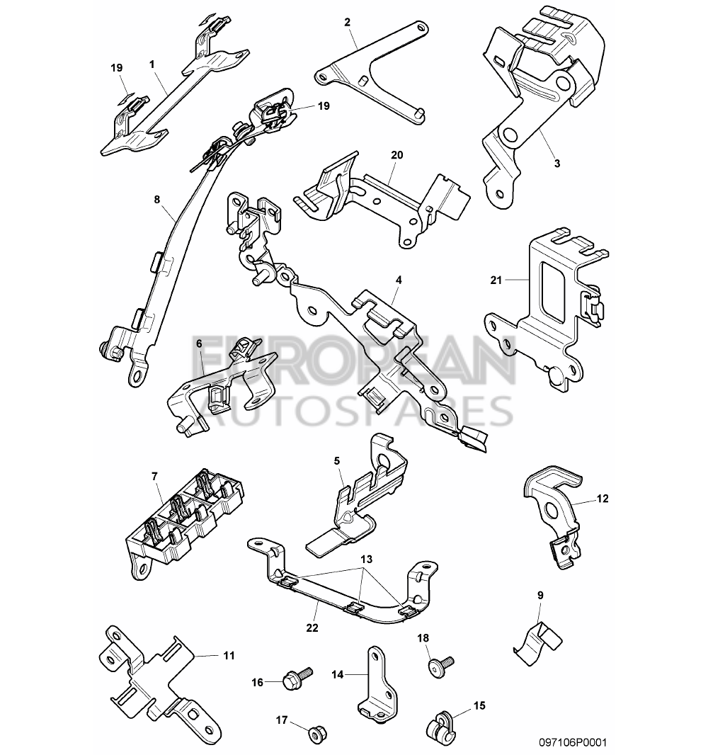 3W0971501-Bentley HOLDER FOR WIRING HARNESS