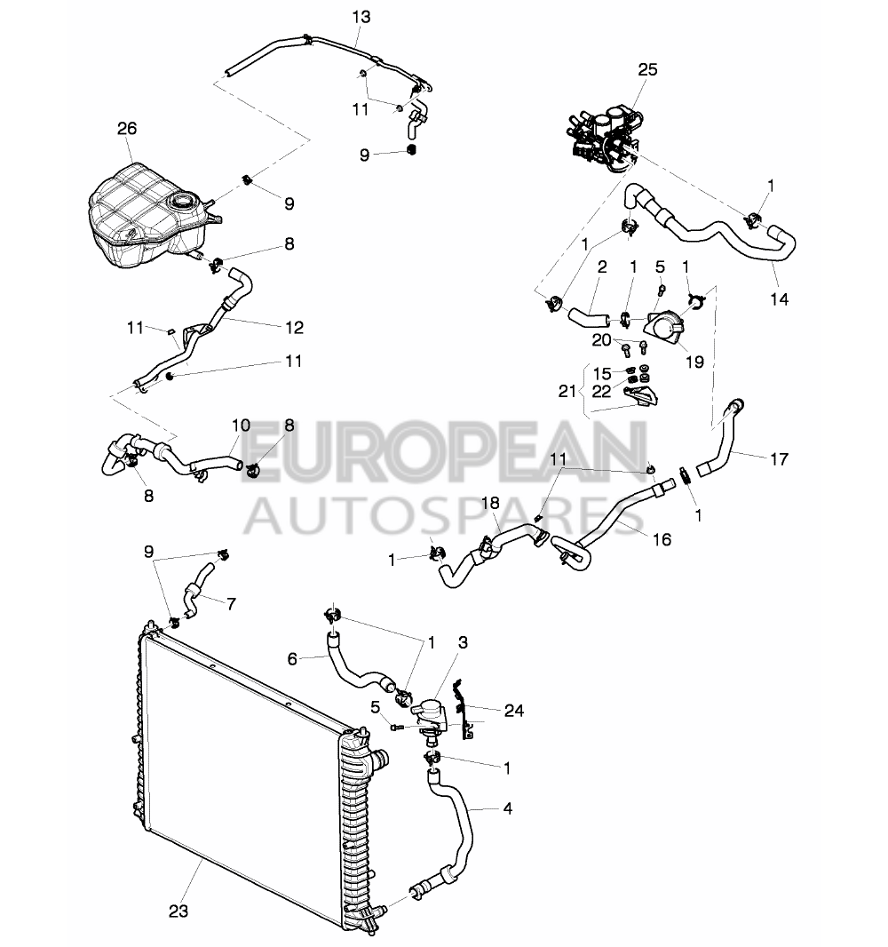 3W2121157E-Bentley COOLANT HOSE             