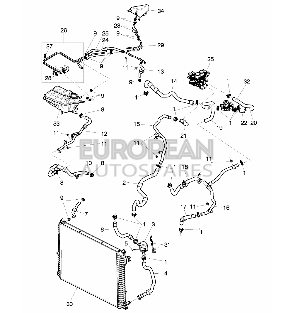 3W2121157C-Bentley COOLANT HOSE             