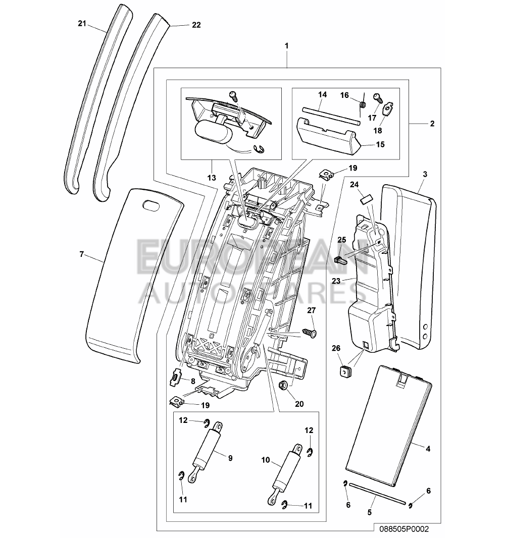 3W5885081K-Bentley ARMREST                  