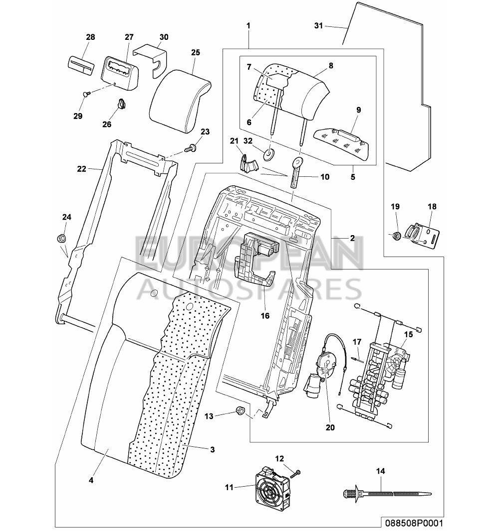 3W5885213B-Bentley BACKREST                 