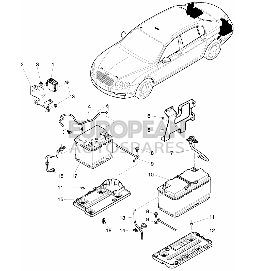 5K0915105C-Bentley BATTERY WITH CHARGE STATE