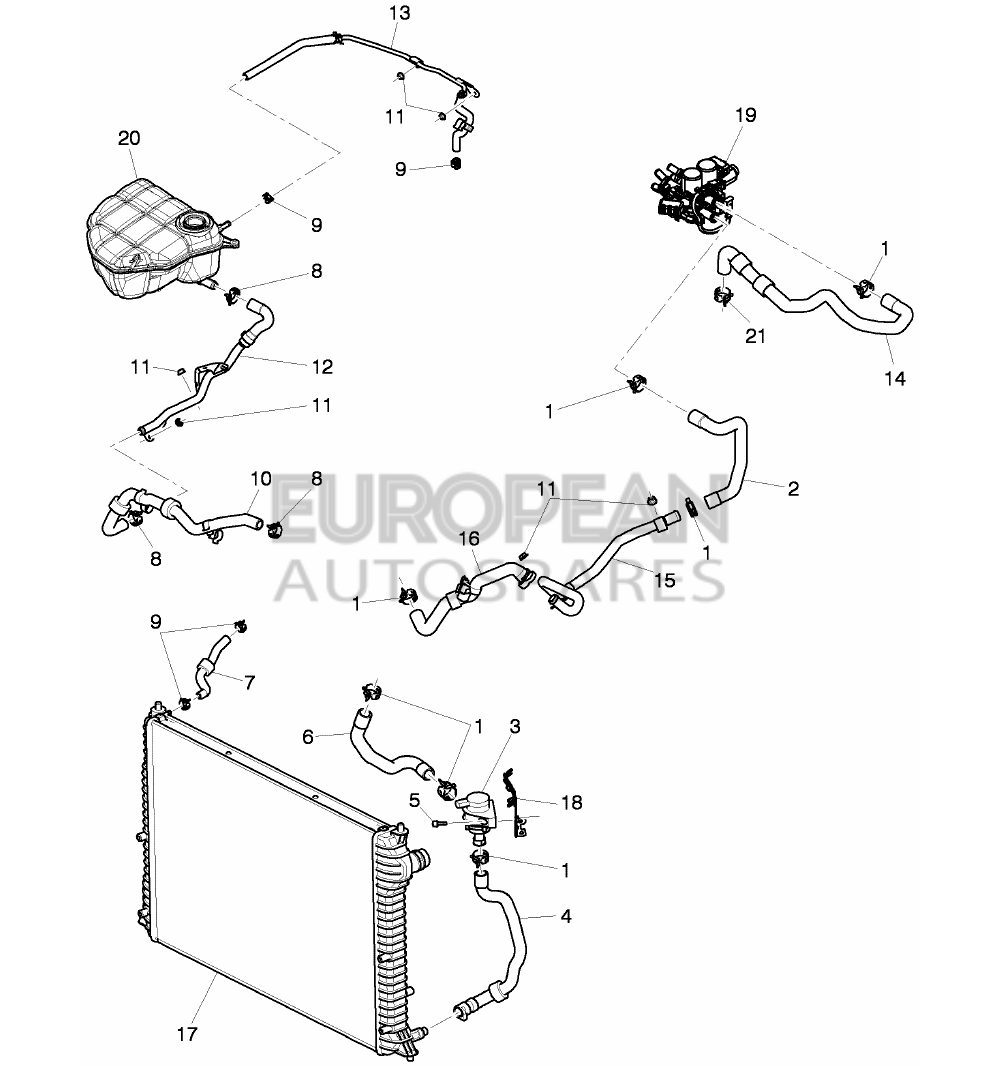 3W2121157F-Bentley COOLANT HOSE             