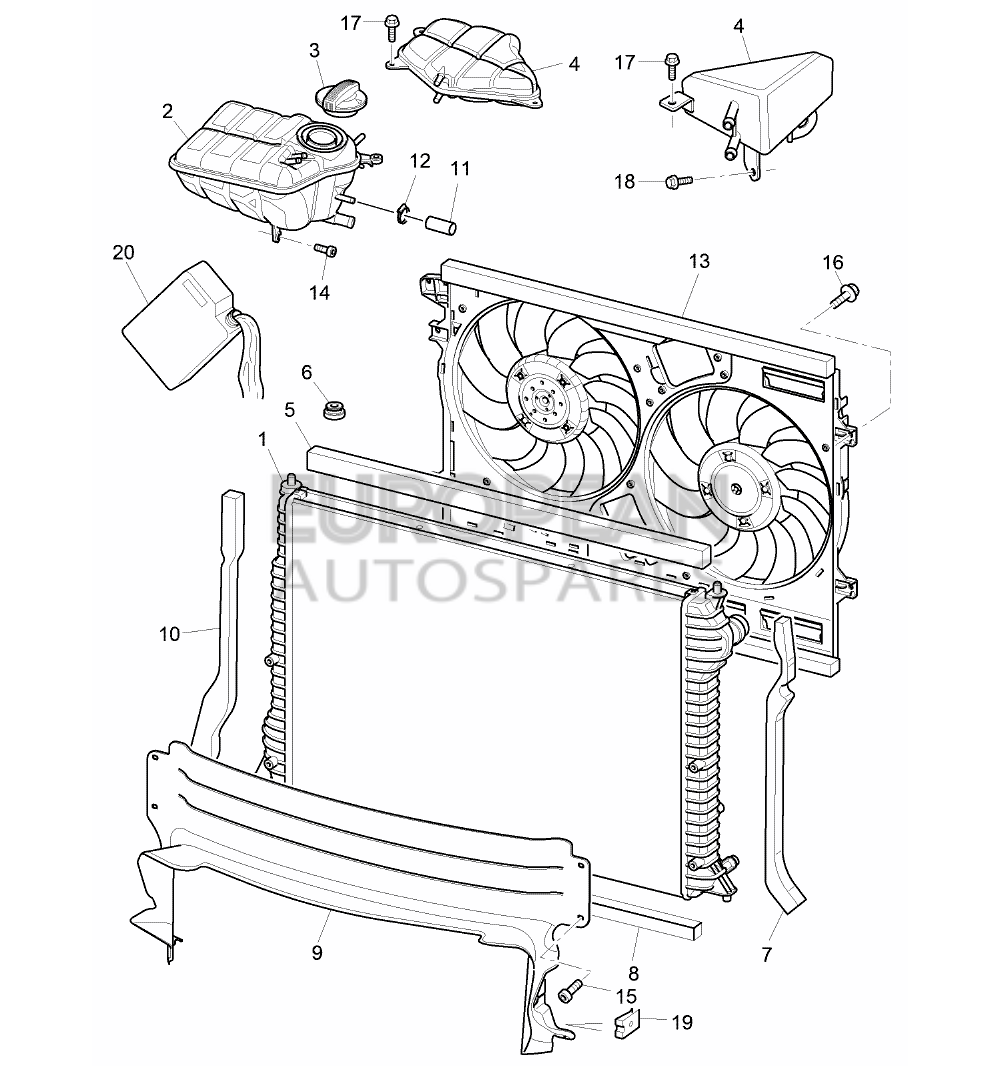 3W0121191A-Bentley RADIATOR FAN WITH FAN RIN