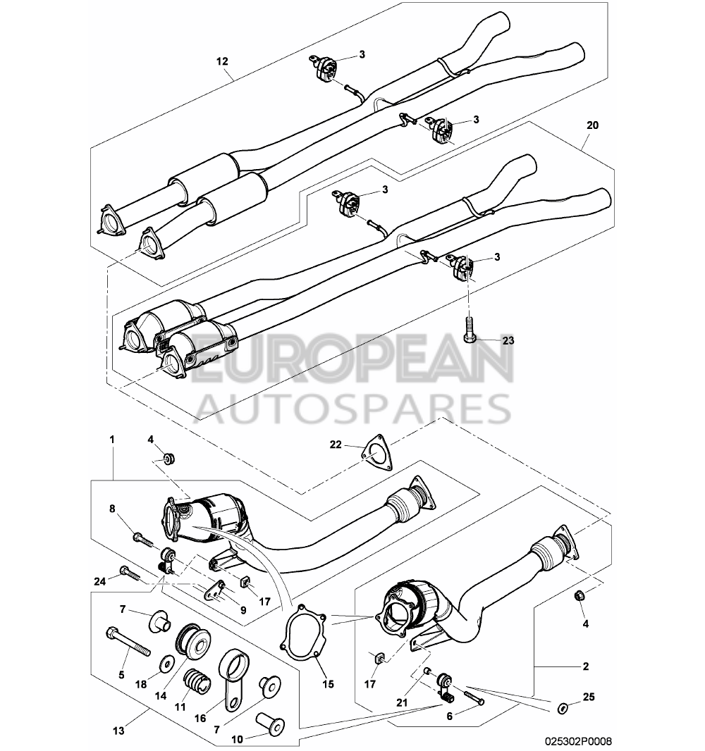 3W5254600K-Bentley EXHAUST PIPE WITH CATALYS