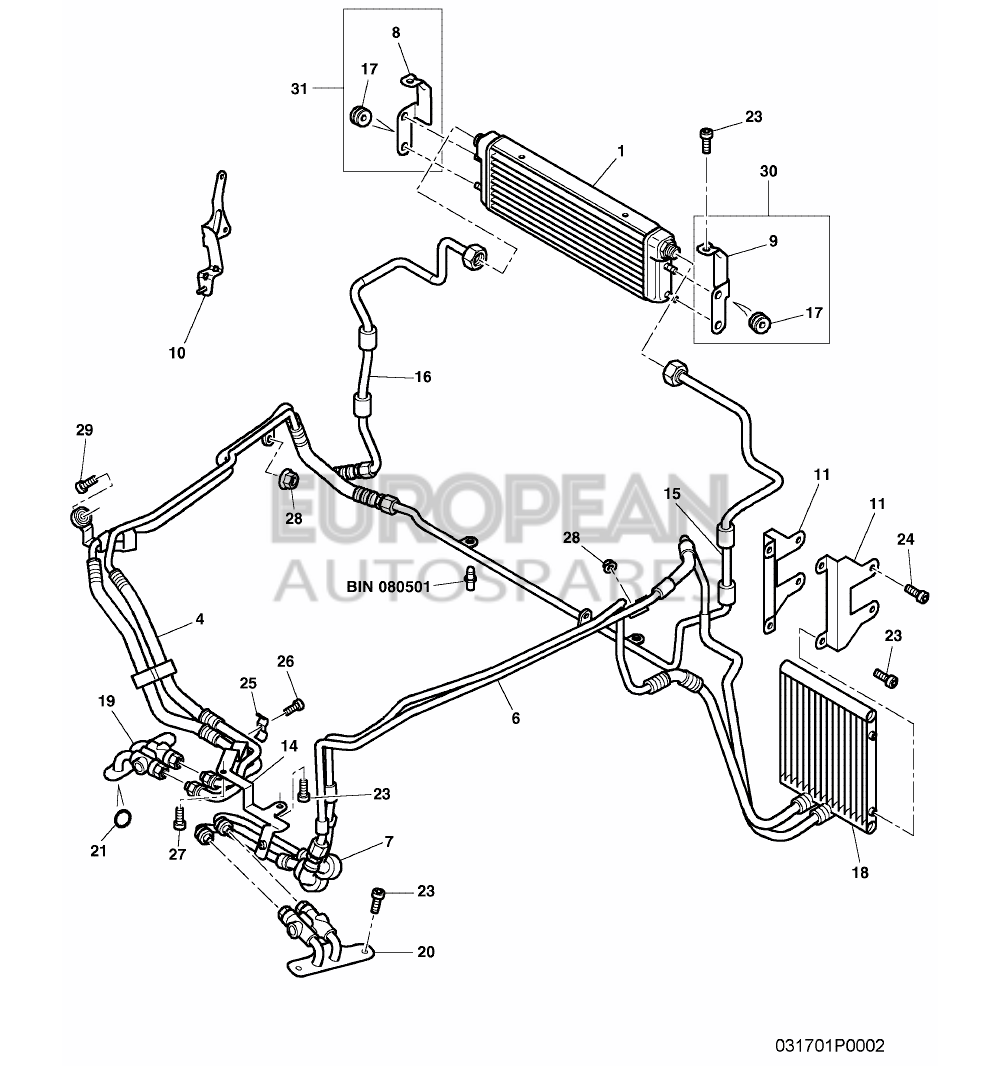 3W0317847C-Bentley OIL PRESSURE LINE FOR GEA