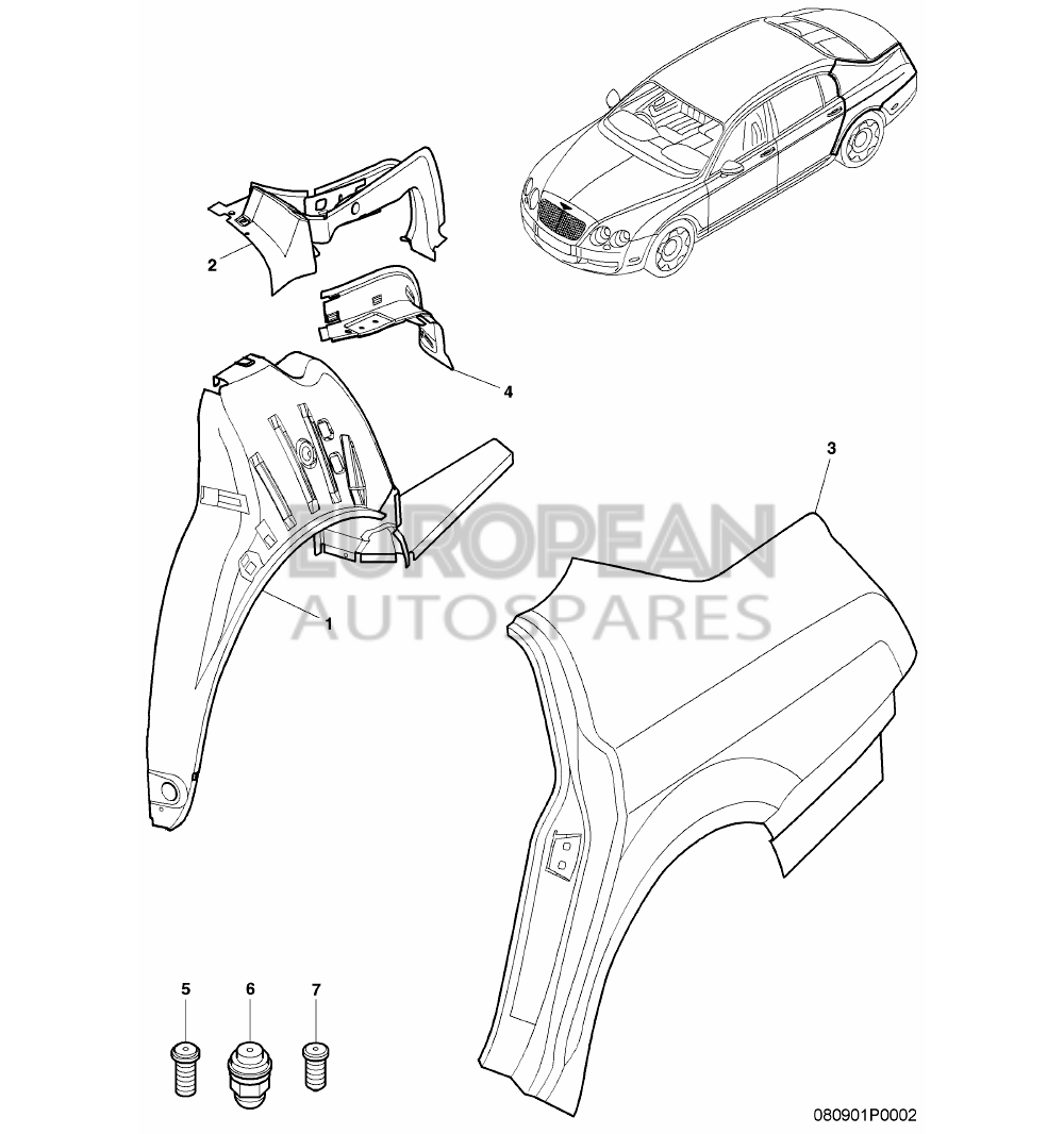 3W5809642-Bentley SEALING CHANNEL          