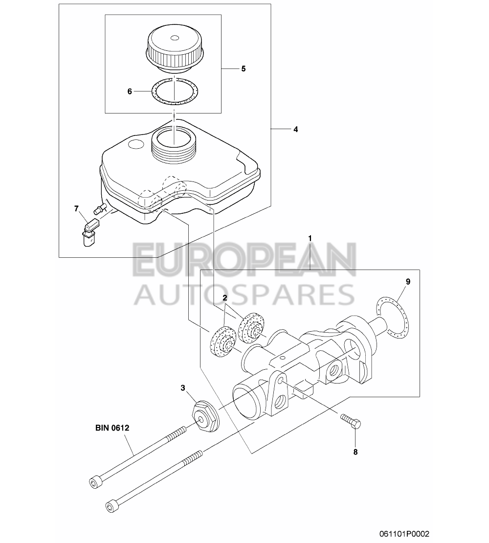 3W0698642-Bentley TANDEM BRAKE MASTER CYLIN