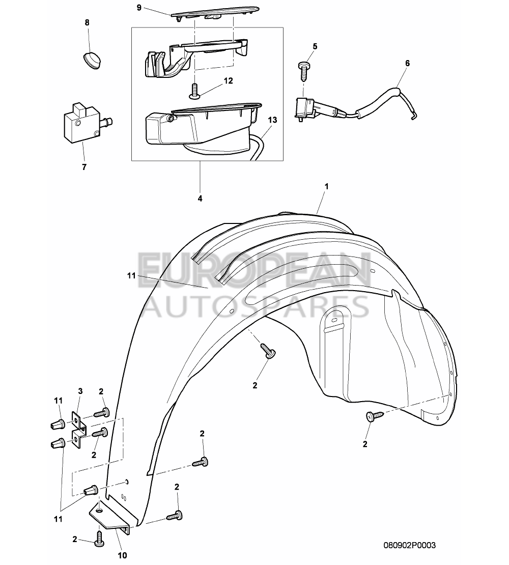 3W7810969B-Bentley WHEEL HOUSING LINER      