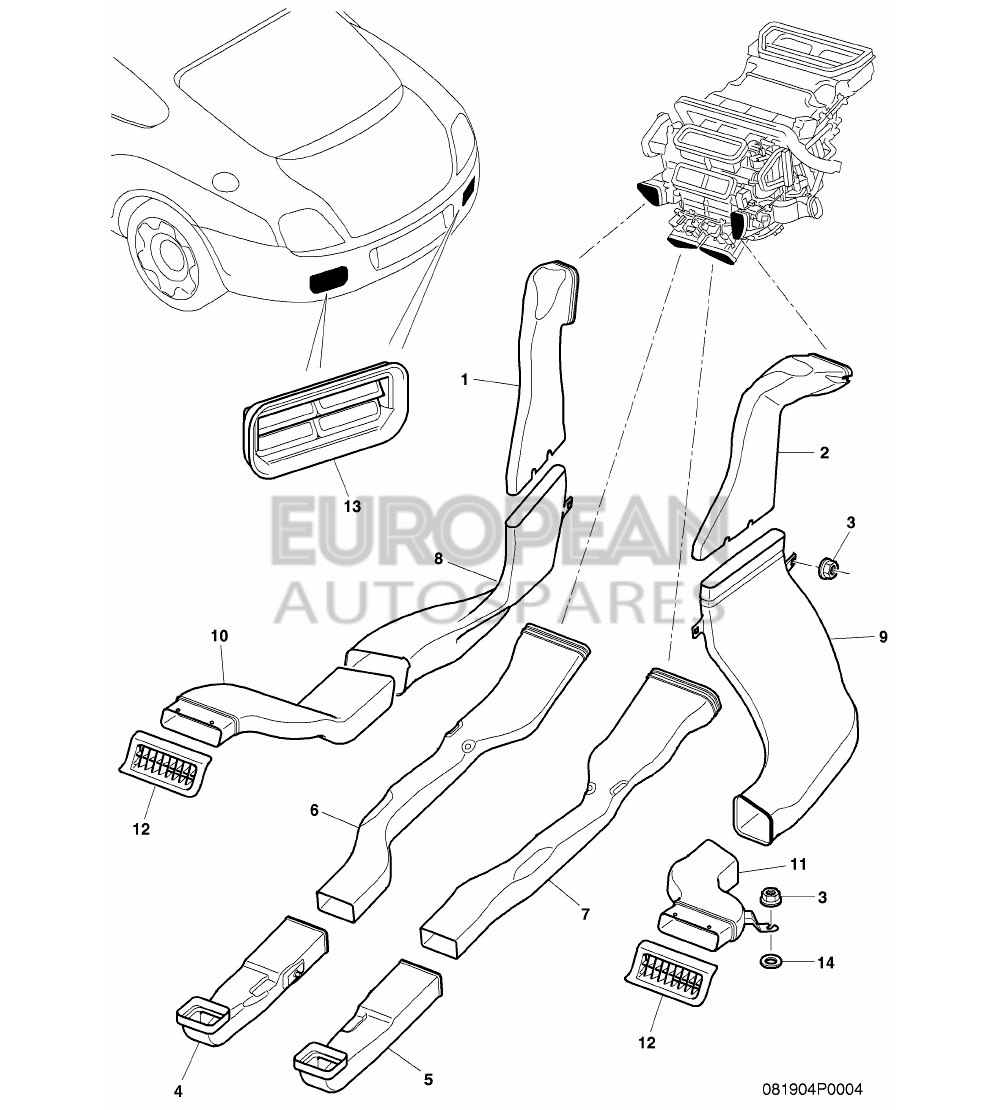 3W7819873A-Bentley AIR GUIDE CHANNEL        