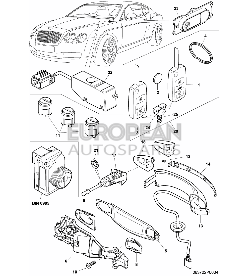 3W0837205H-Bentley DOOR HANDLE              