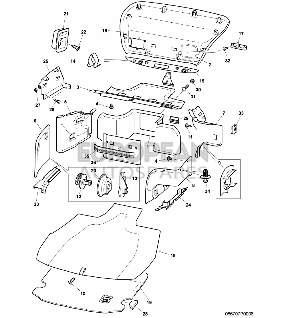 3W7863547C-Bentley cover for spare wheel well