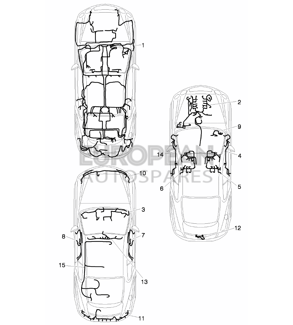 3W8971079N-Bentley SEAT FRAME WIRING HARNESS