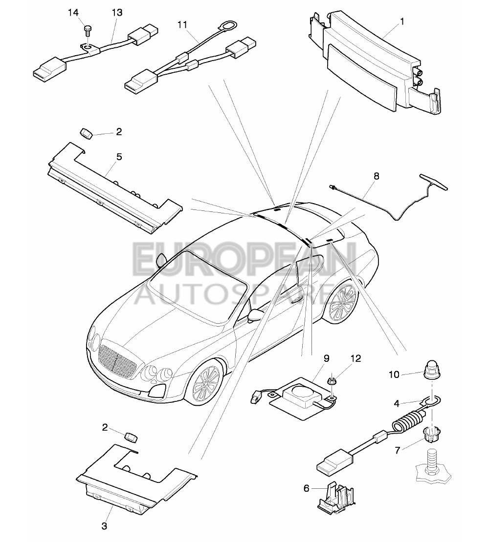 3W8970207-Bentley ADAPTER CABLE LOOM       