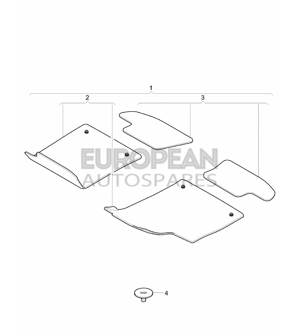 3W1863691Q-Bentley 1 set floor mats Deep Pile 1 set =