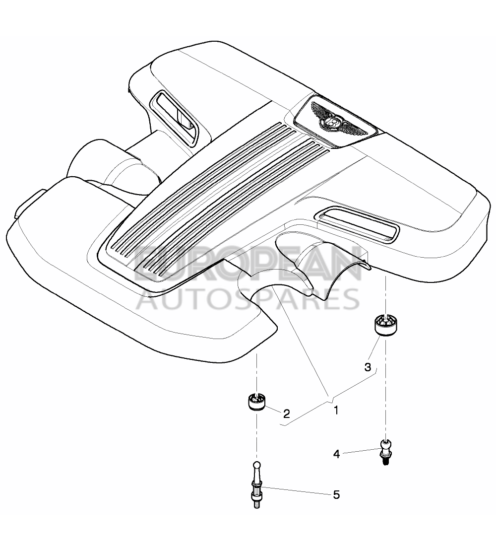 3W0103925C-Bentley COVER FOR ENGINE COMPARTM