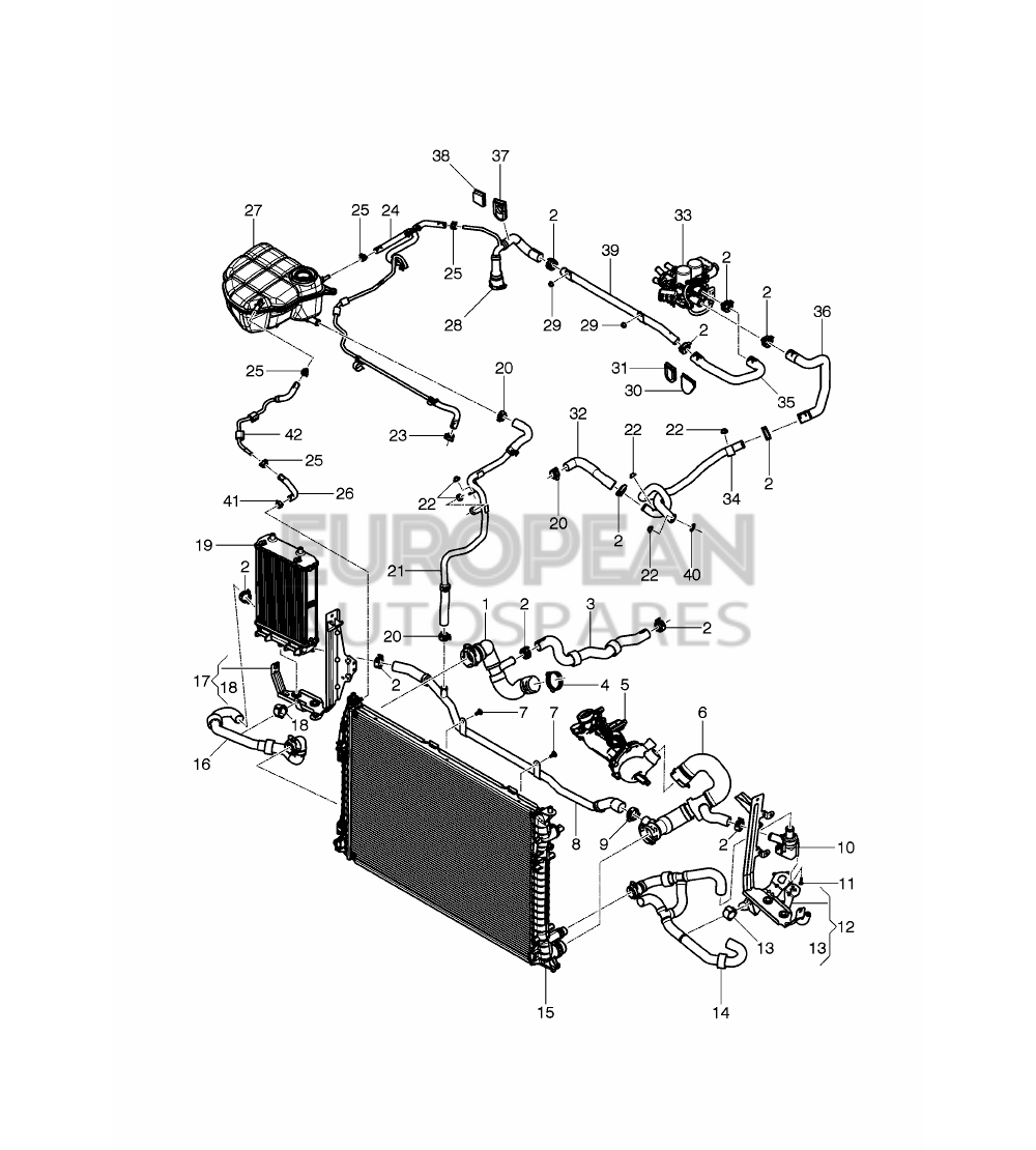 3W2121630C-Bentley COOLANT HOSE WITH QUICK R