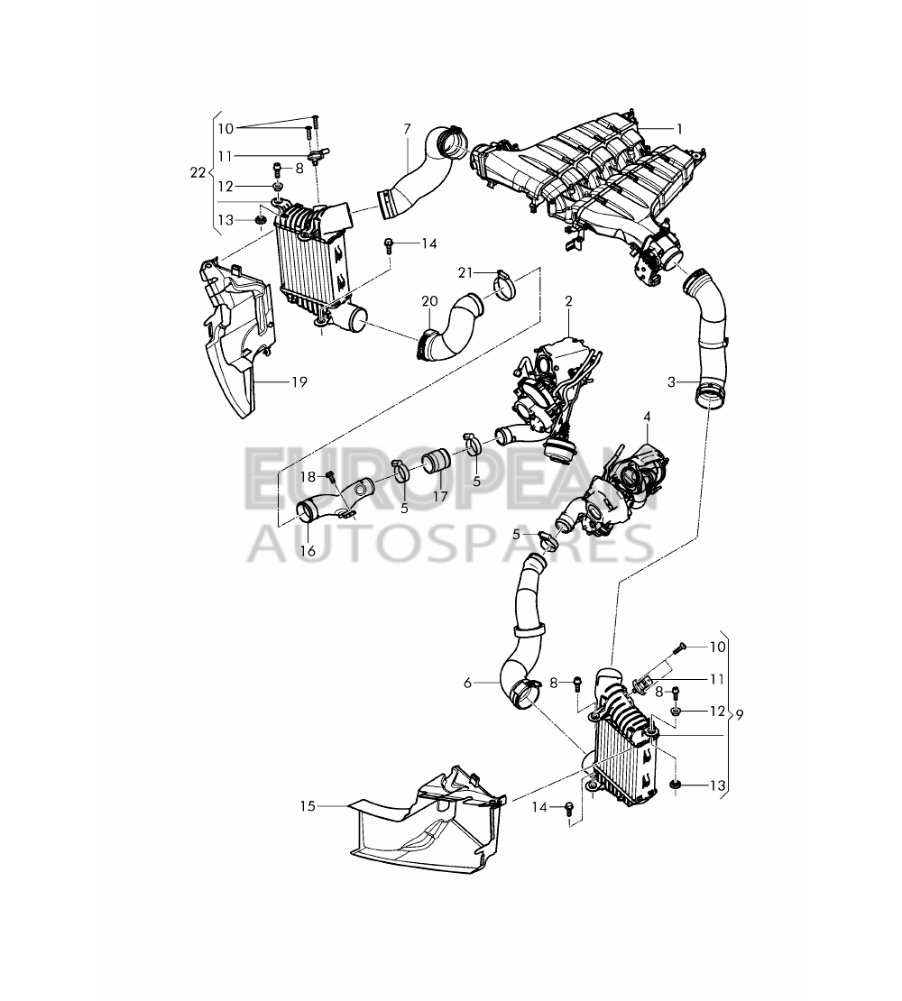 3W0121345G-Bentley AIR GUIDE FOR CHARGE AIR 
