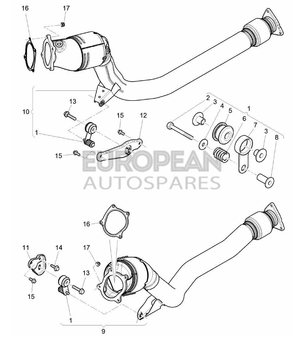 3W0253465B-Bentley RETAINER FOR EXHAUST PIPE