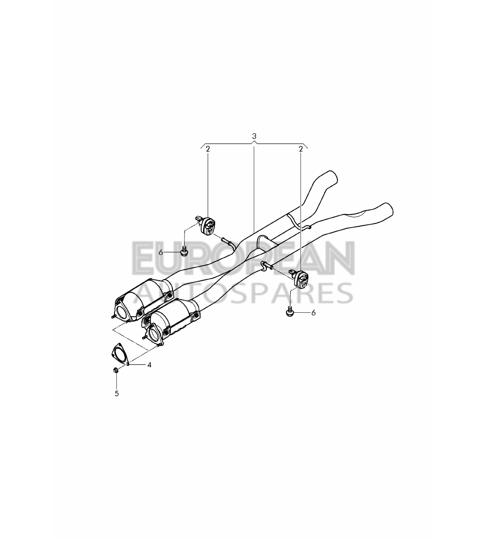 3W3254600E-Bentley EXHAUST PIPE WITH CATALYS