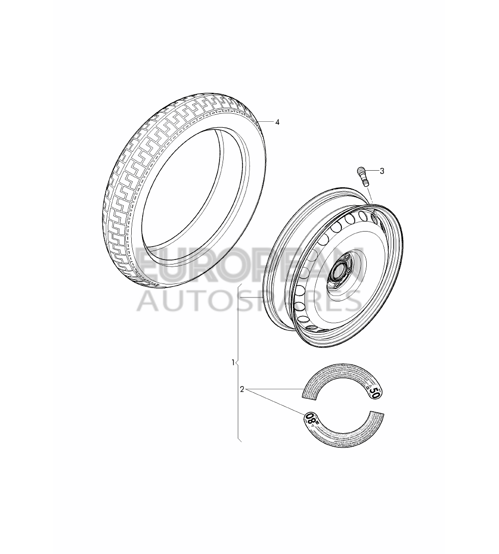 3W0601019A-Bentley STEEL RIM FOR SPACE-SAVIN