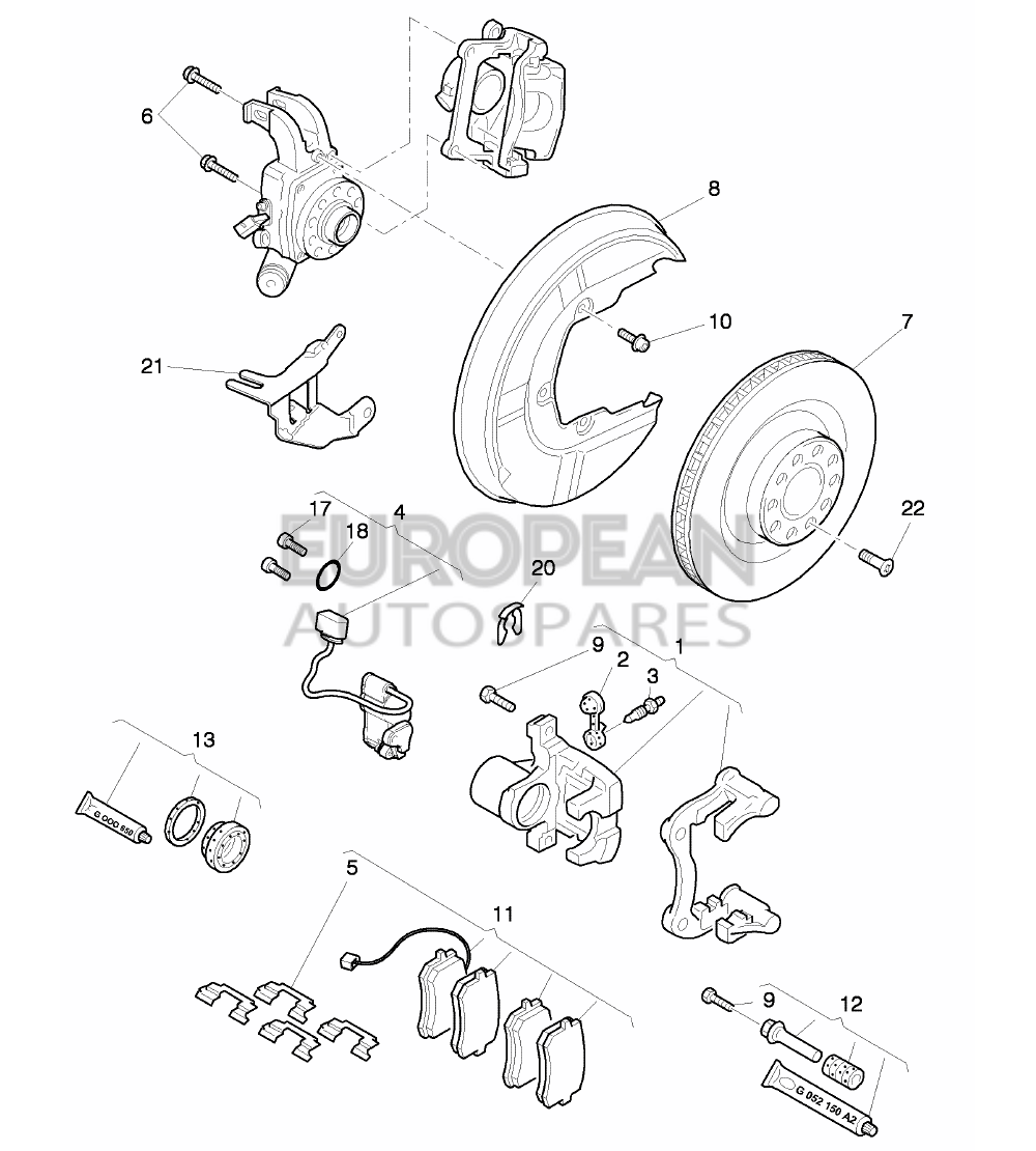 3W5698451B-Bentley 1 SET: BRAKE PADS WITH WE