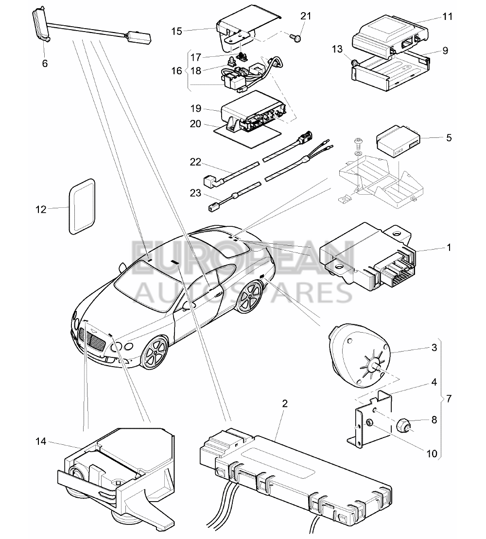 3Y0907722-Bentley Control unit for vehicle positioning system