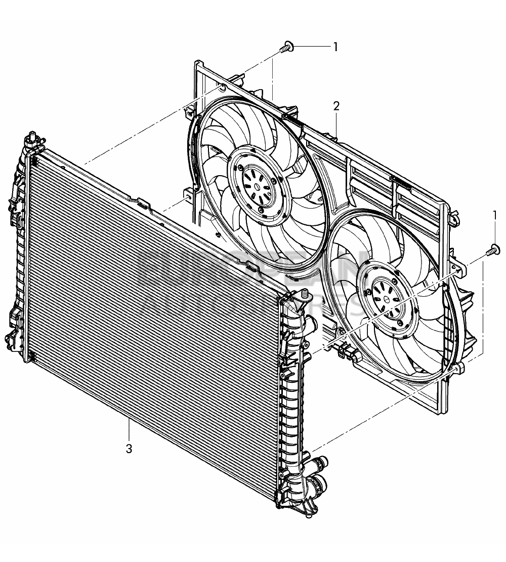 3W0121205C-Bentley RADIATOR FAN WITH FAN RIN