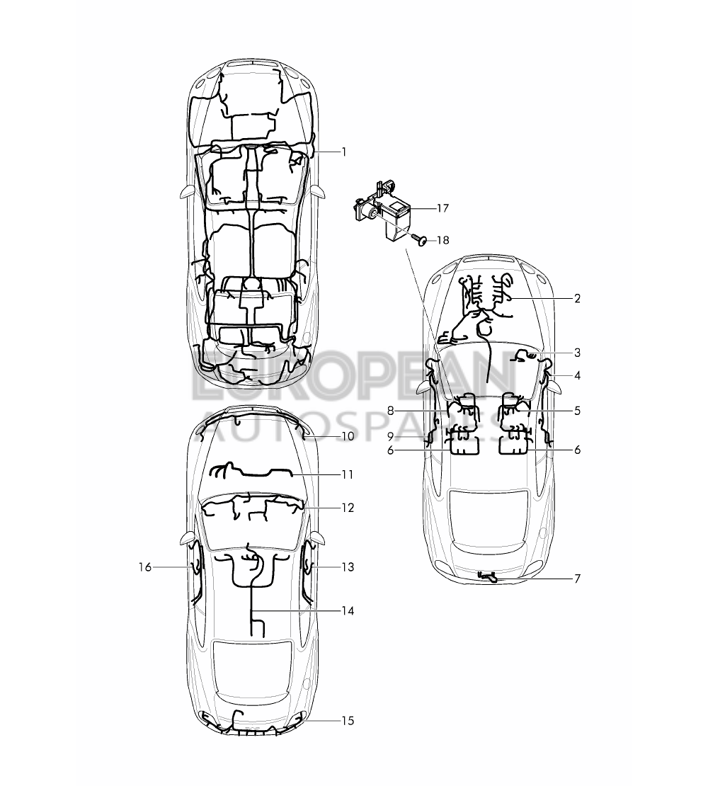 3W0971095AD-Bentley WIRING SET FOR BUMPER    