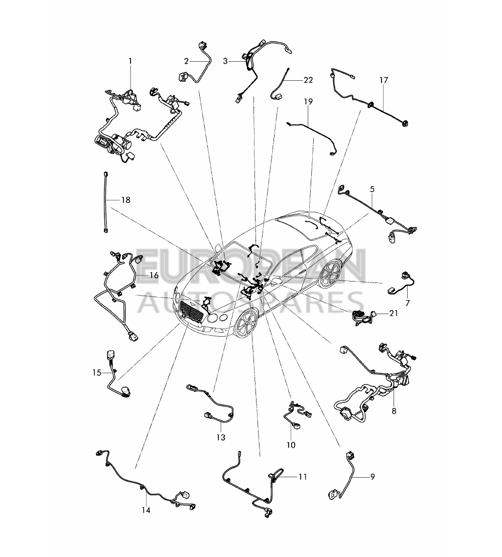 079971627AF-Bentley WIRING SET FOR ENGINE    