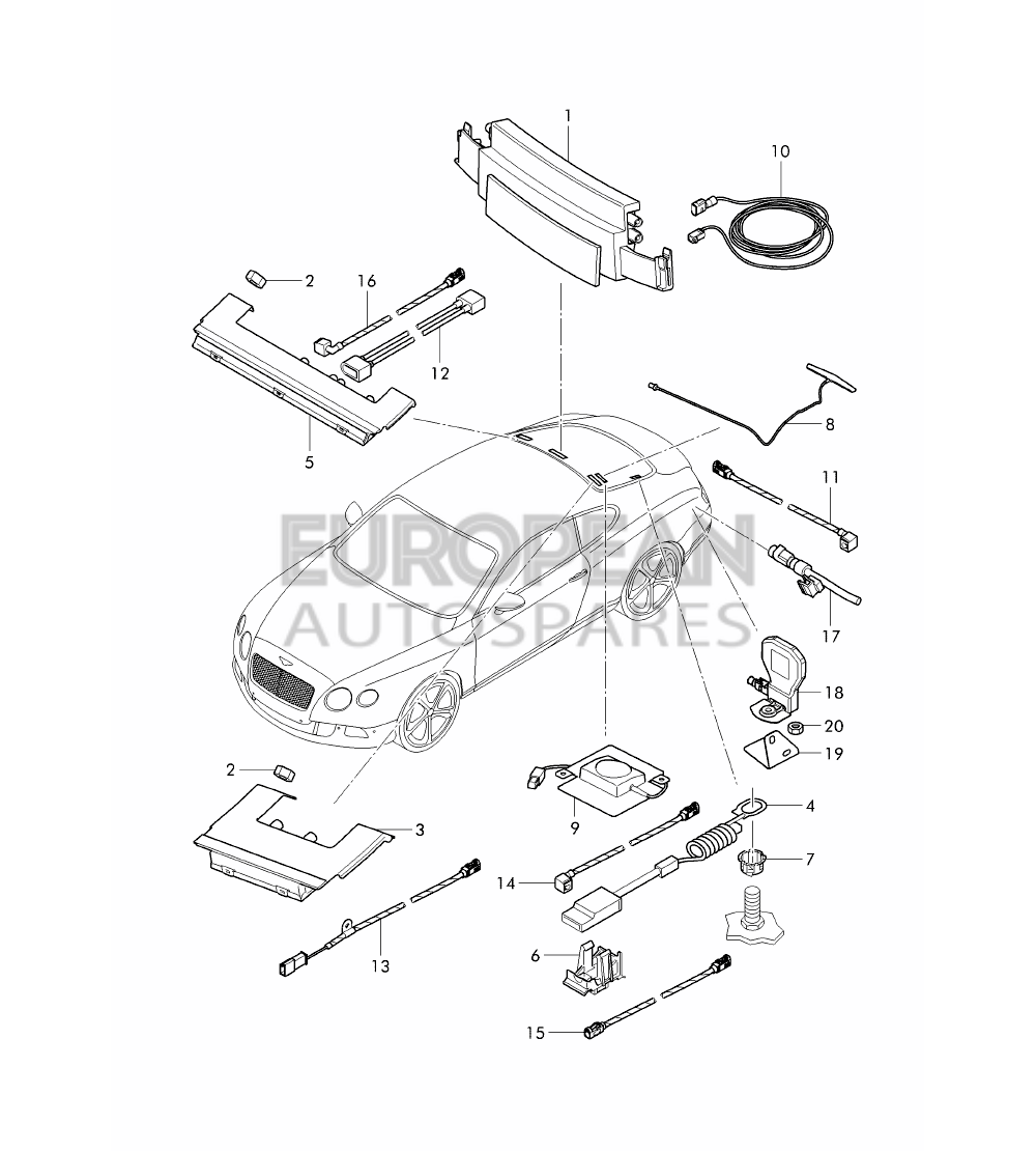 3W2998525-Bentley DOUBLE ADAPTER AERIAL LEA