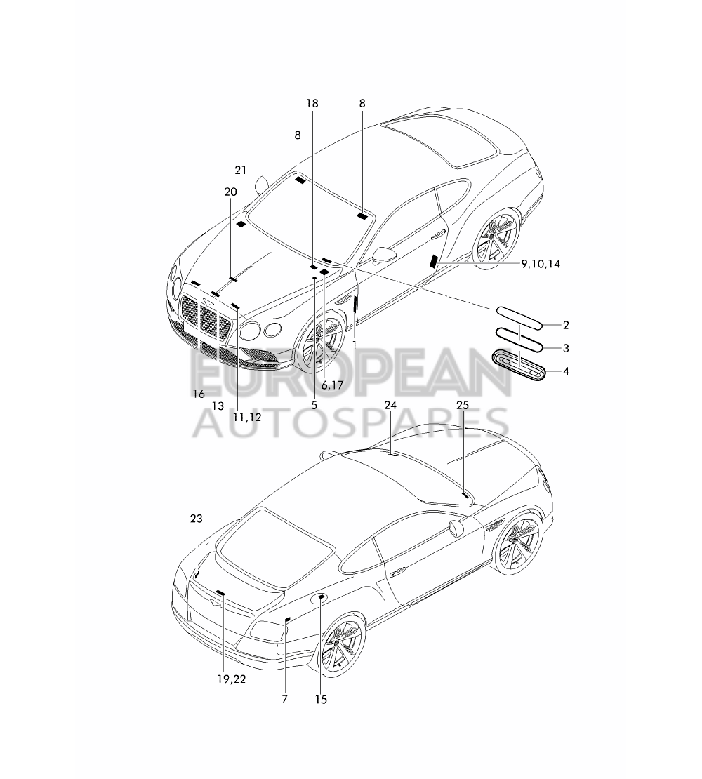 3W0010006B-Bentley STICKER FOR SPARE WHEEL  