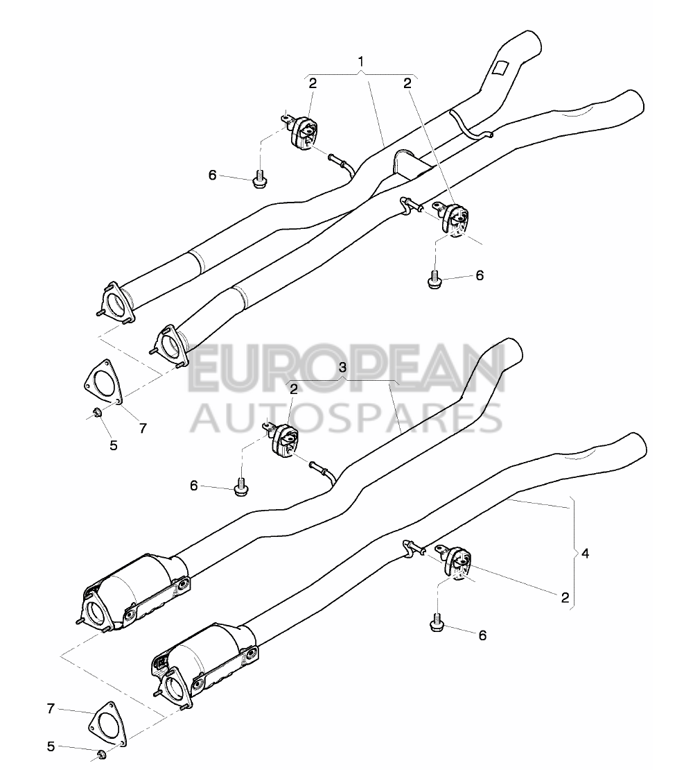 3W8254400D-Bentley EXHAUST PIPE WITH CATALYS