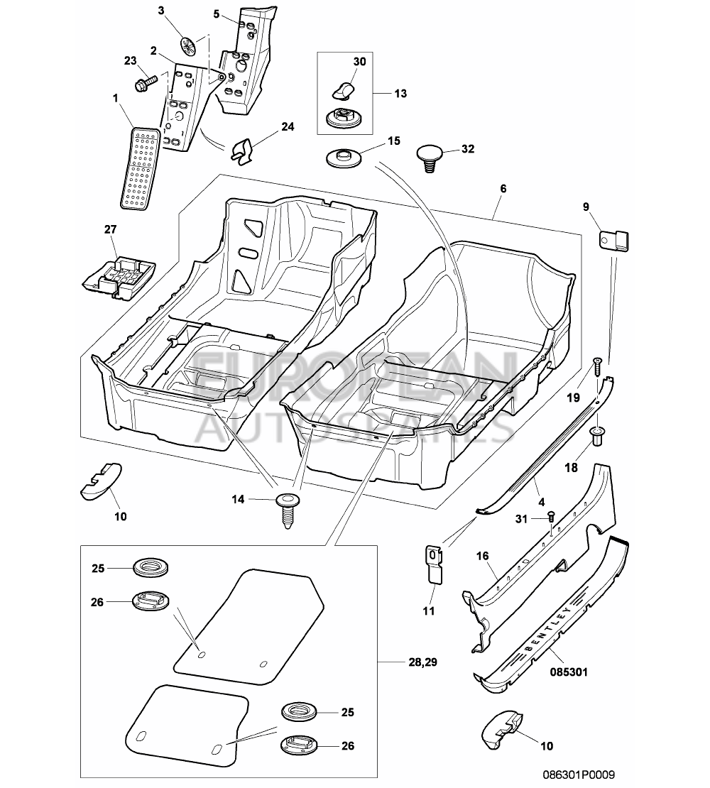 3D0864107-Bentley FIXING PLATE             