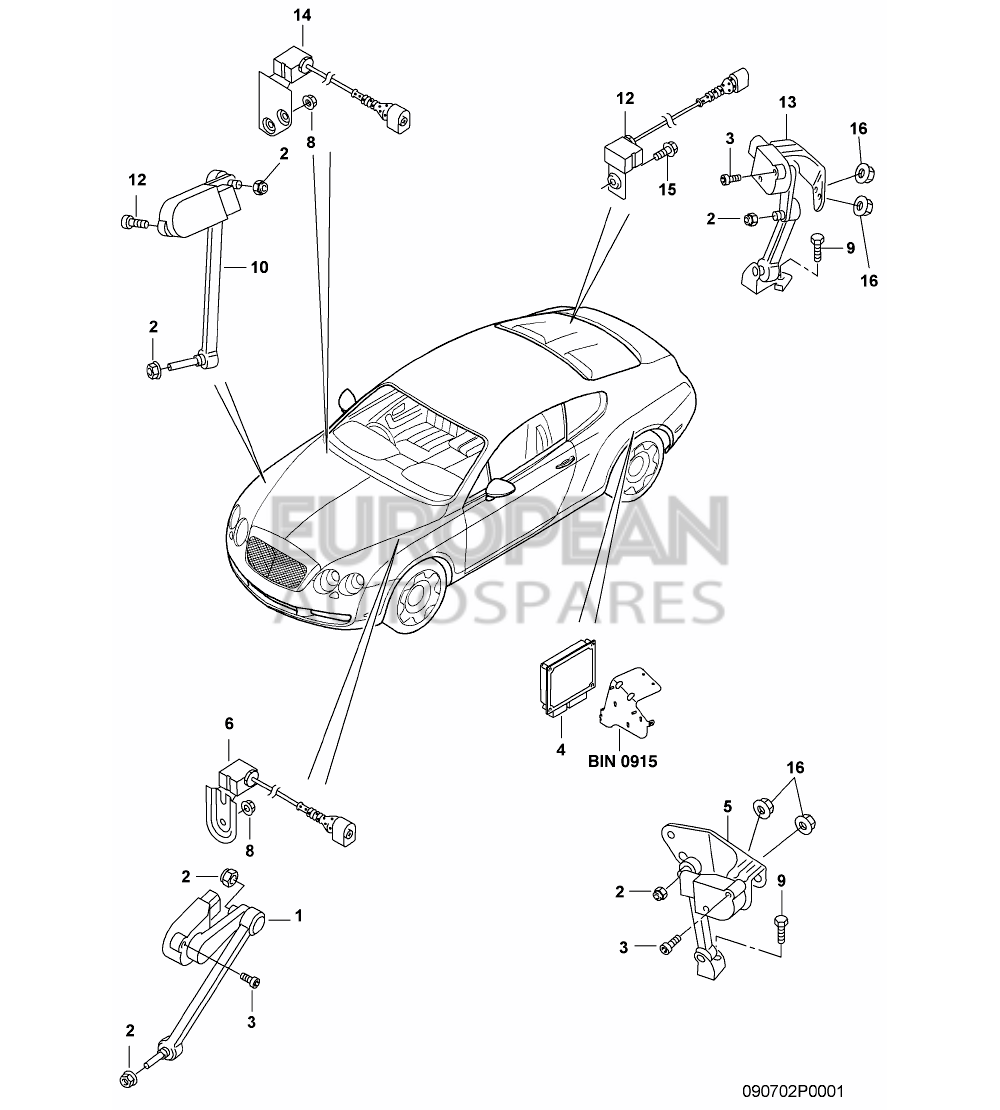 3W0907553-Bentley CONTROL UNIT FOR AIR SUSP