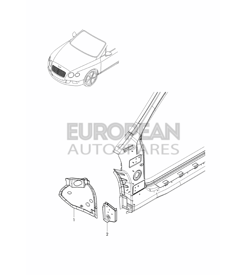 3W7810222-Bentley END PLATE FOR WHEEL HOUSI