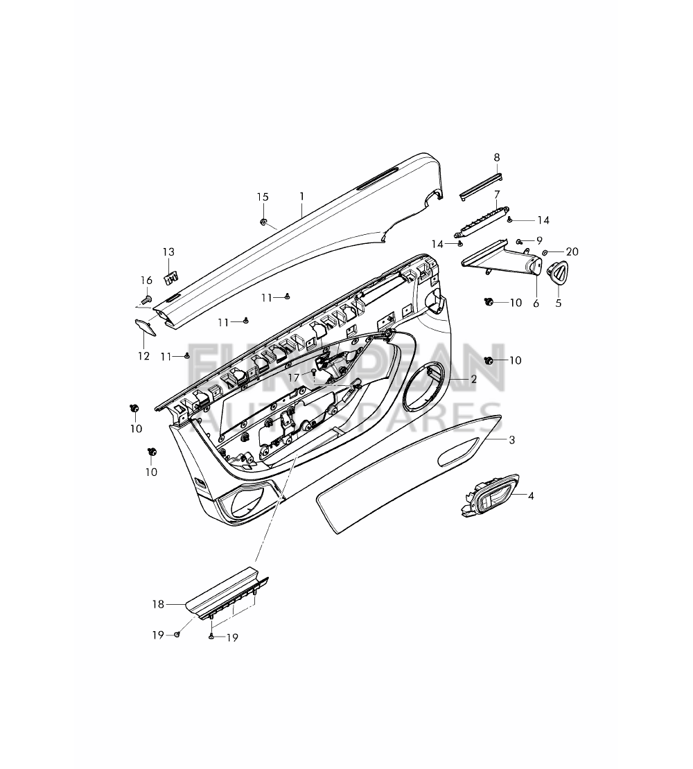 3W7867101A-Bentley DOOR TRIM UPPER PART     