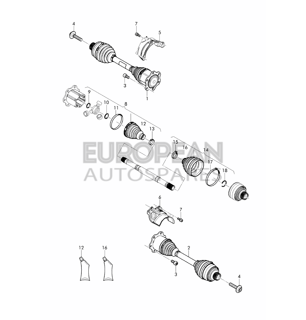 8K0498203C-Bentley JOINT PROTECTIVE BOOT WIT