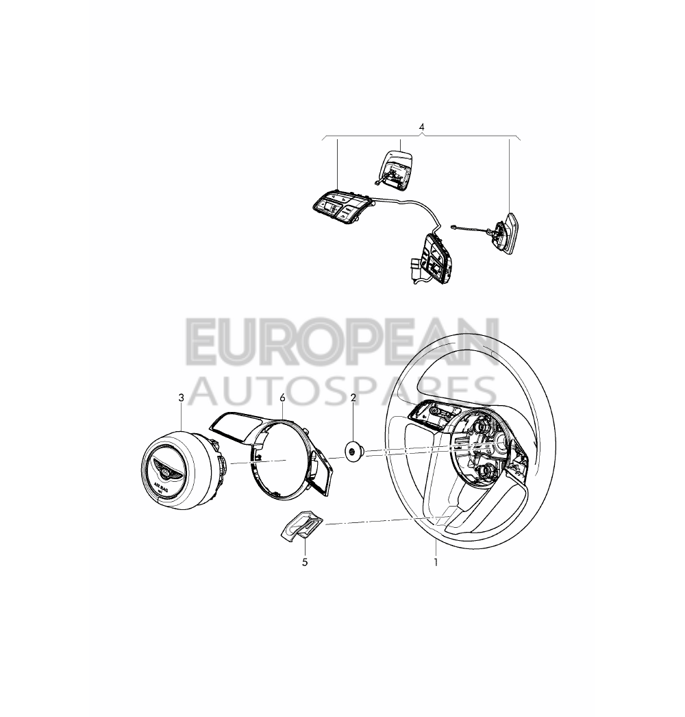 36A419089A-Bentley STEERING WHEEL           