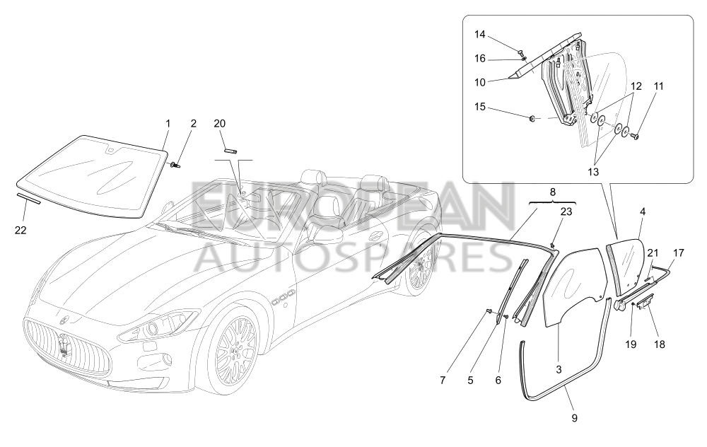 68240500-Maserati Windscreen Glass