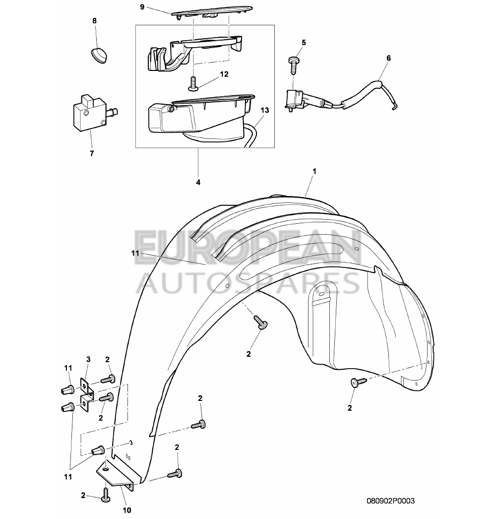 3W7810969A-Bentley WHEEL HOUSING LINER      