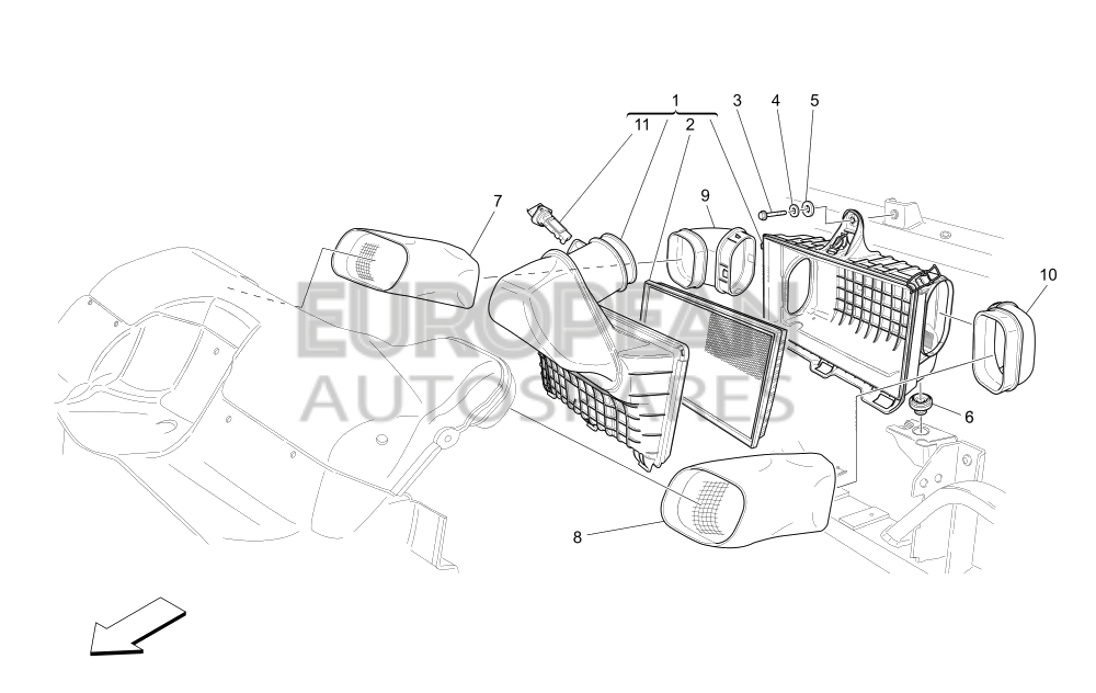 299637-Maserati R.H. AIR INTAKE PIPE