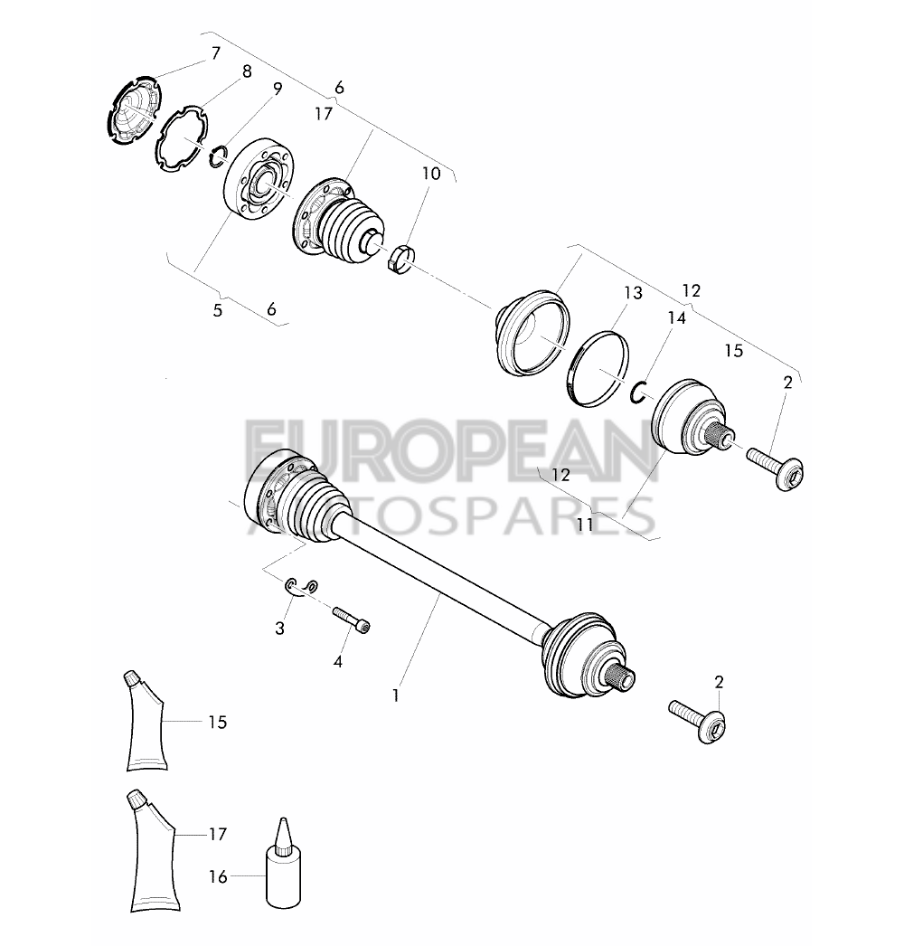 4W0501203-Bentley DRIVE SHAFT WITH CONSTANT