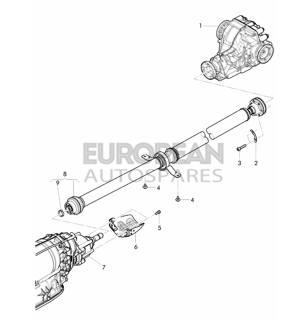 4W0521101-Bentley PROPELLER SHAFT 2-PIECE W