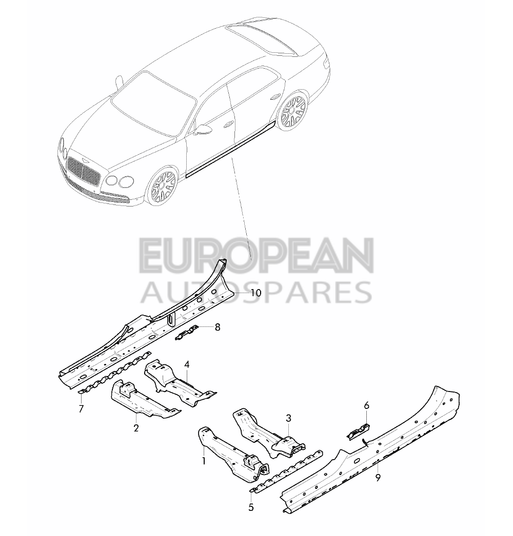 4W0803231A-Bentley SEAT SUPPORT             