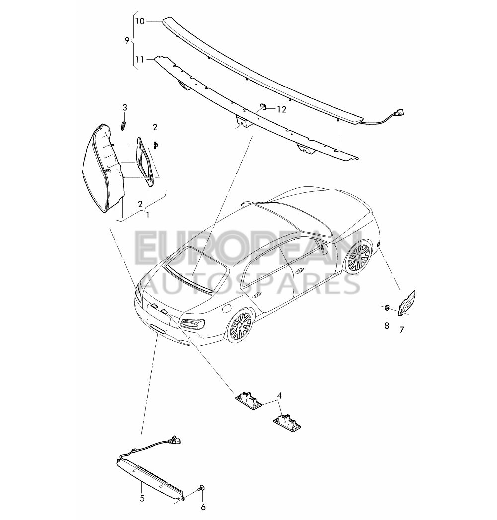 4W0945257A-Bentley MOUNTING FOR TAIL LIGHT  