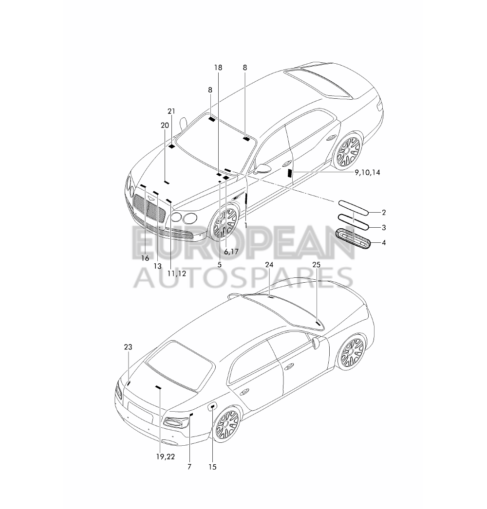 3W0010002AB-Bentley Sign ""Caution"" *OVERFILLED ENGINE OIL CAN *DAMAGE CATALYST. *ENGINE OIL FILLER CAP MAY *BE VERY HOT. / HIGH *VOLTAGE, SWITCH OFF ENGINE *BEFORE TOUCHING IGNITION *SYSTEM/RADIATOR FAN MAY *START AT ANY TIME.