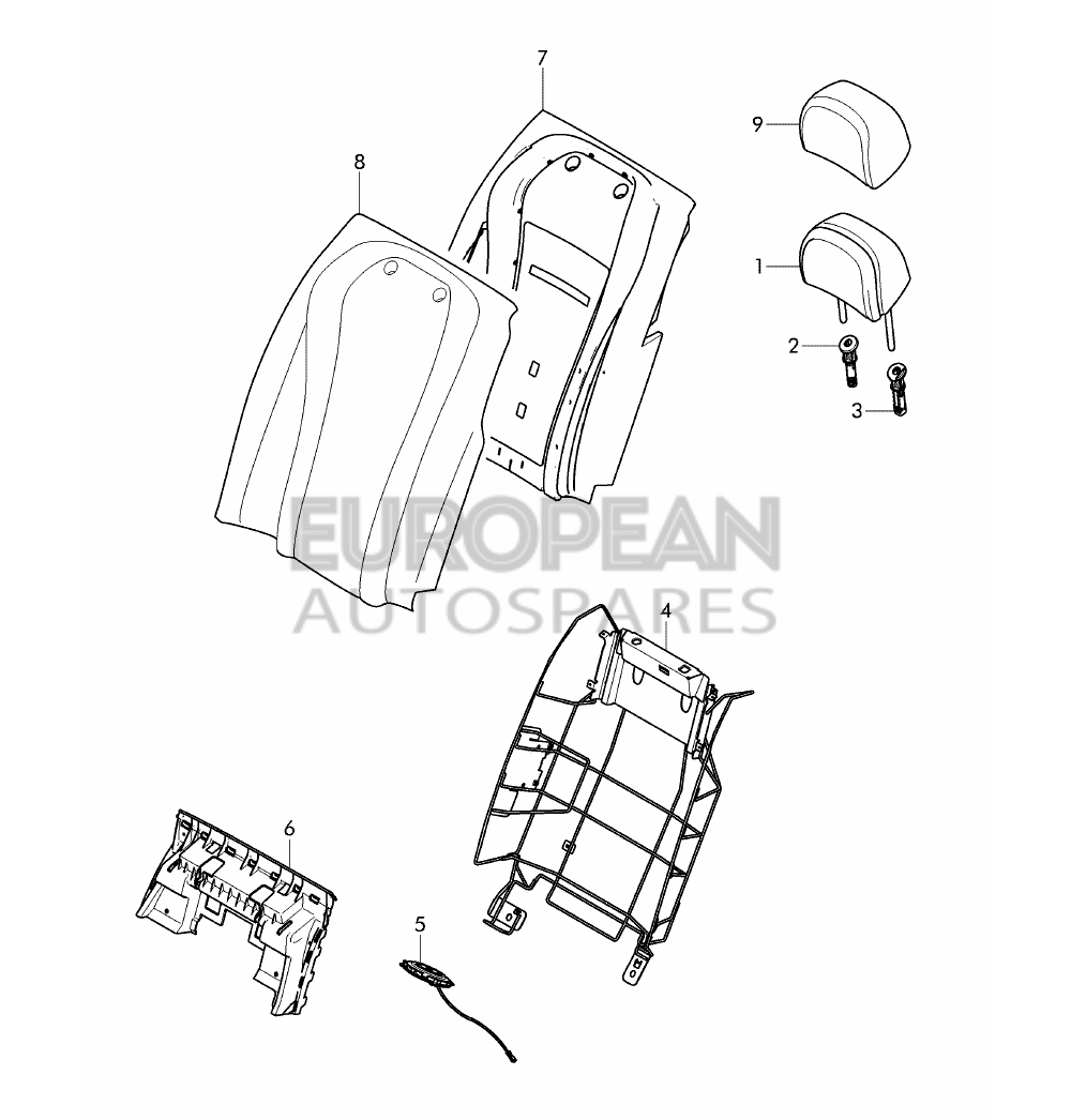 4W0886807AJ-Bentley BACKREST COVER           